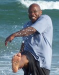 Ed Chapman on beach