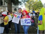 Clown protesters in Charlotte, Nov. 10, 2012